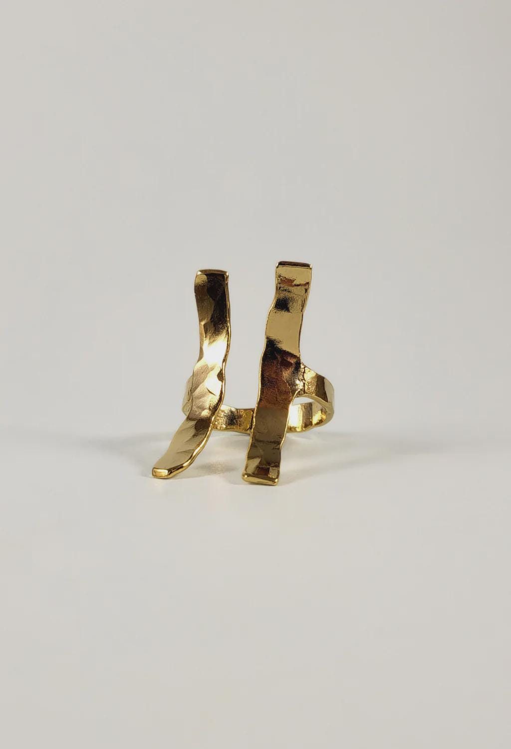 Hammered Gold Statement Ring