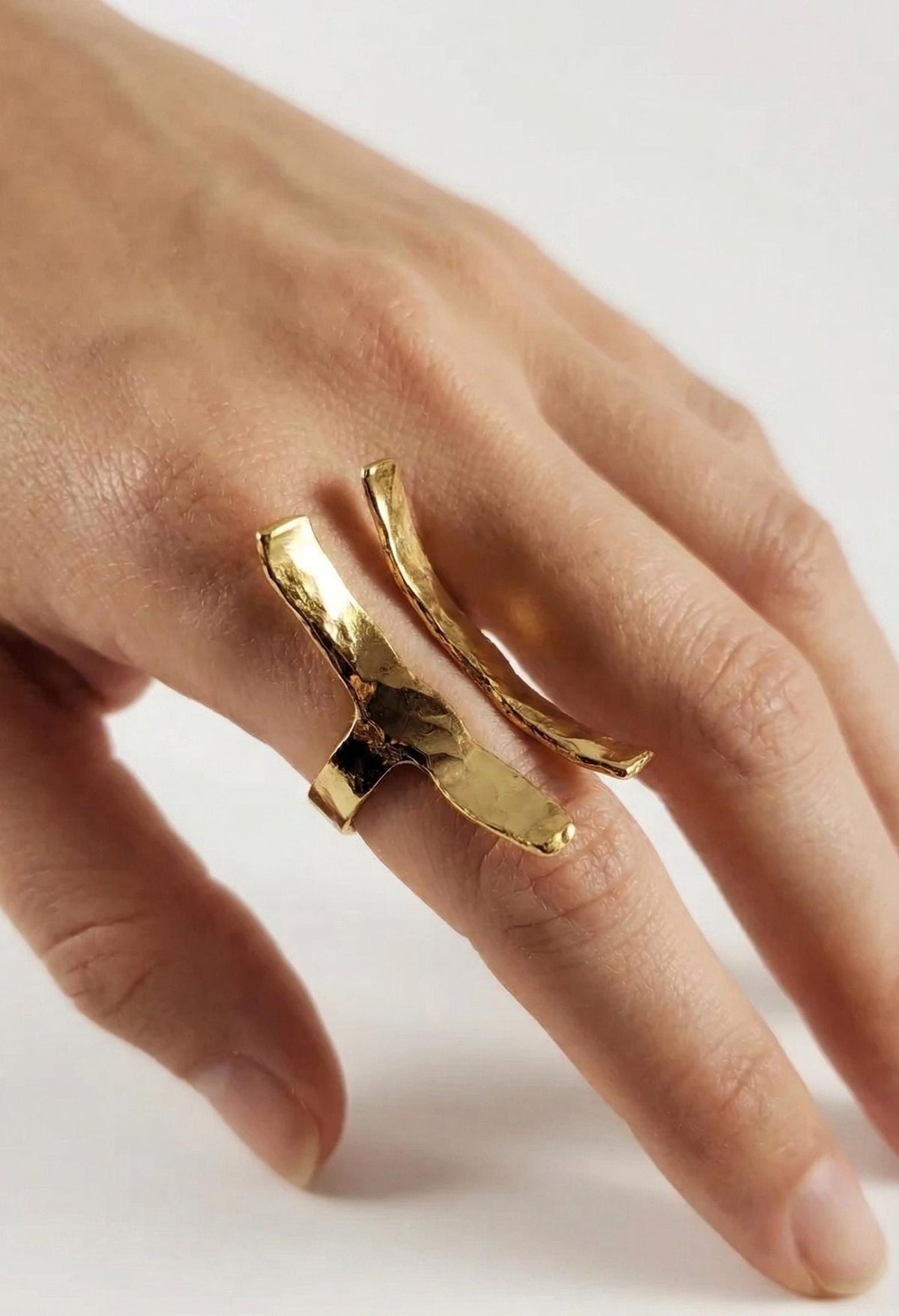Hammered Gold Statement Ring