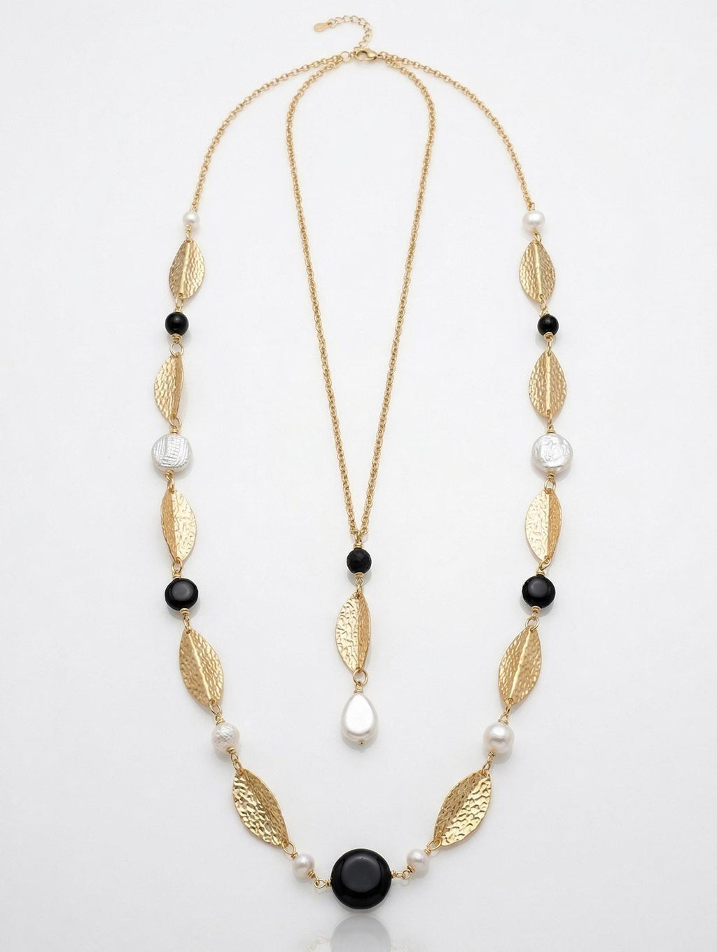 Hammered Gold Leaf Necklace