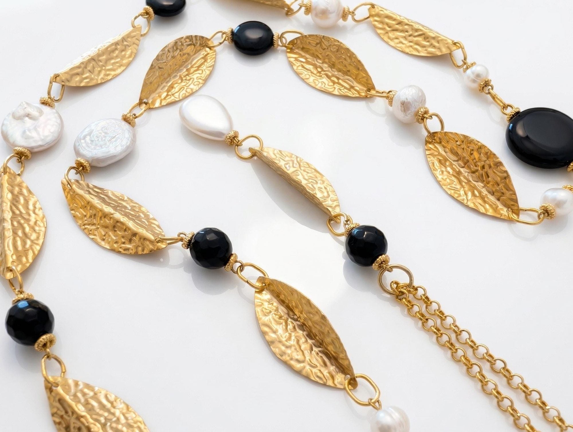 Hammered Gold Leaf Necklace