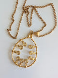 Hammered Gold Spiral Pendant Necklace