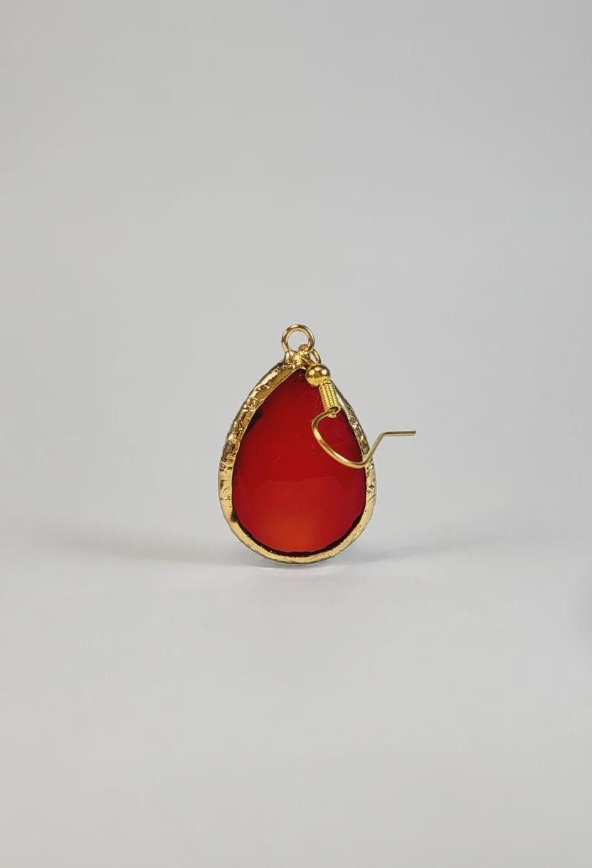 Asymmetric Red Crystal Earrings