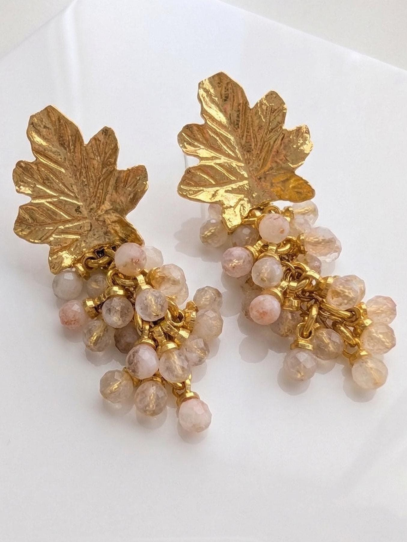Grape Cluster Gemstone Earrings