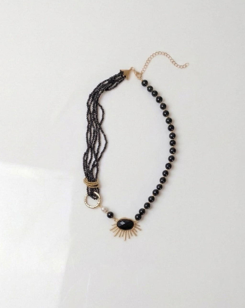 Asymmetric Sunburst Pearl Necklace