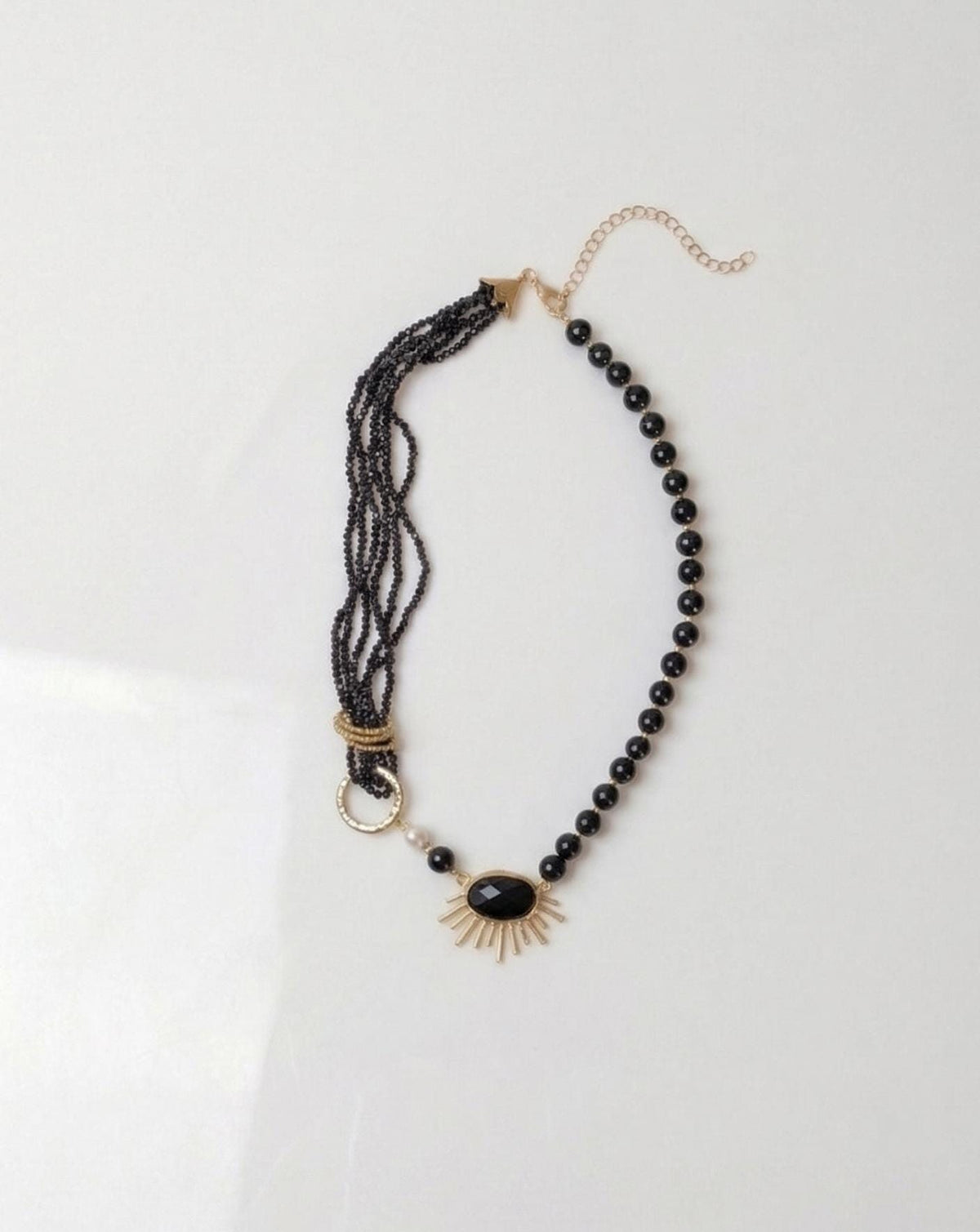 Asymmetric Sunburst Pearl Necklace