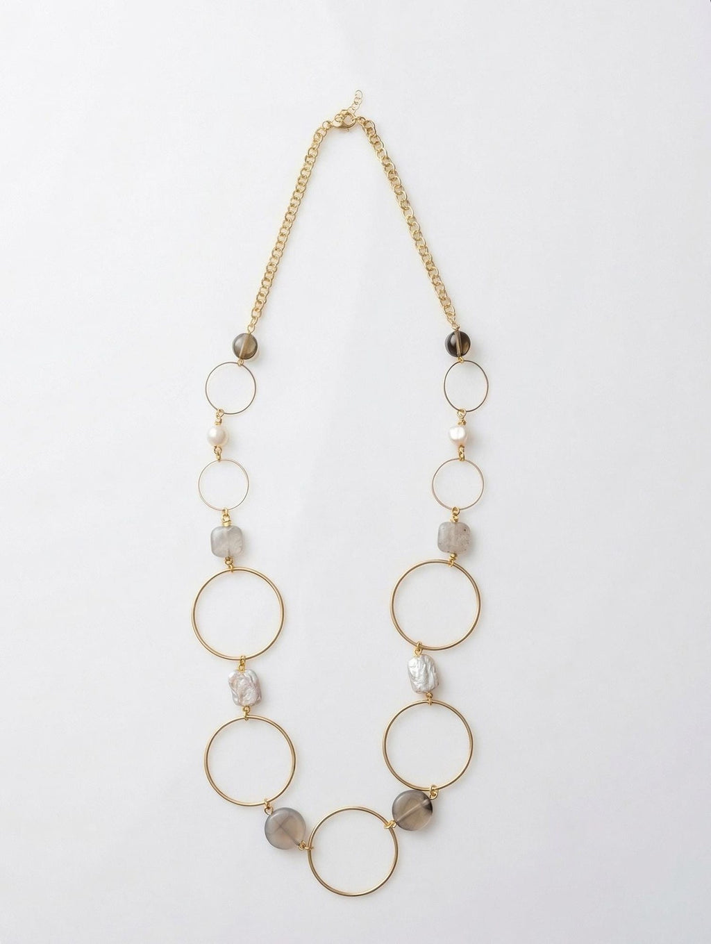 Geometric Pearl Statement Necklace