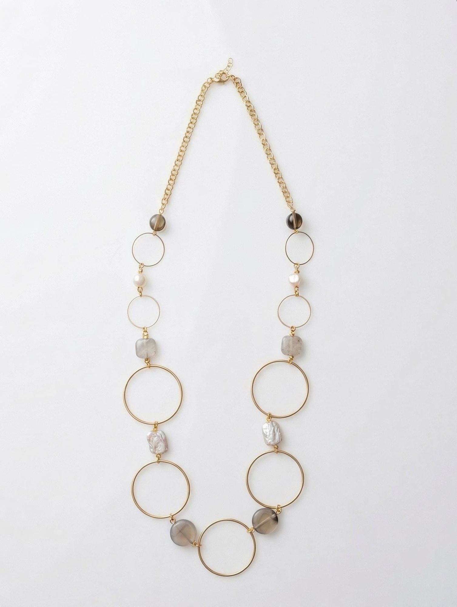 Geometric Pearl Statement Necklace