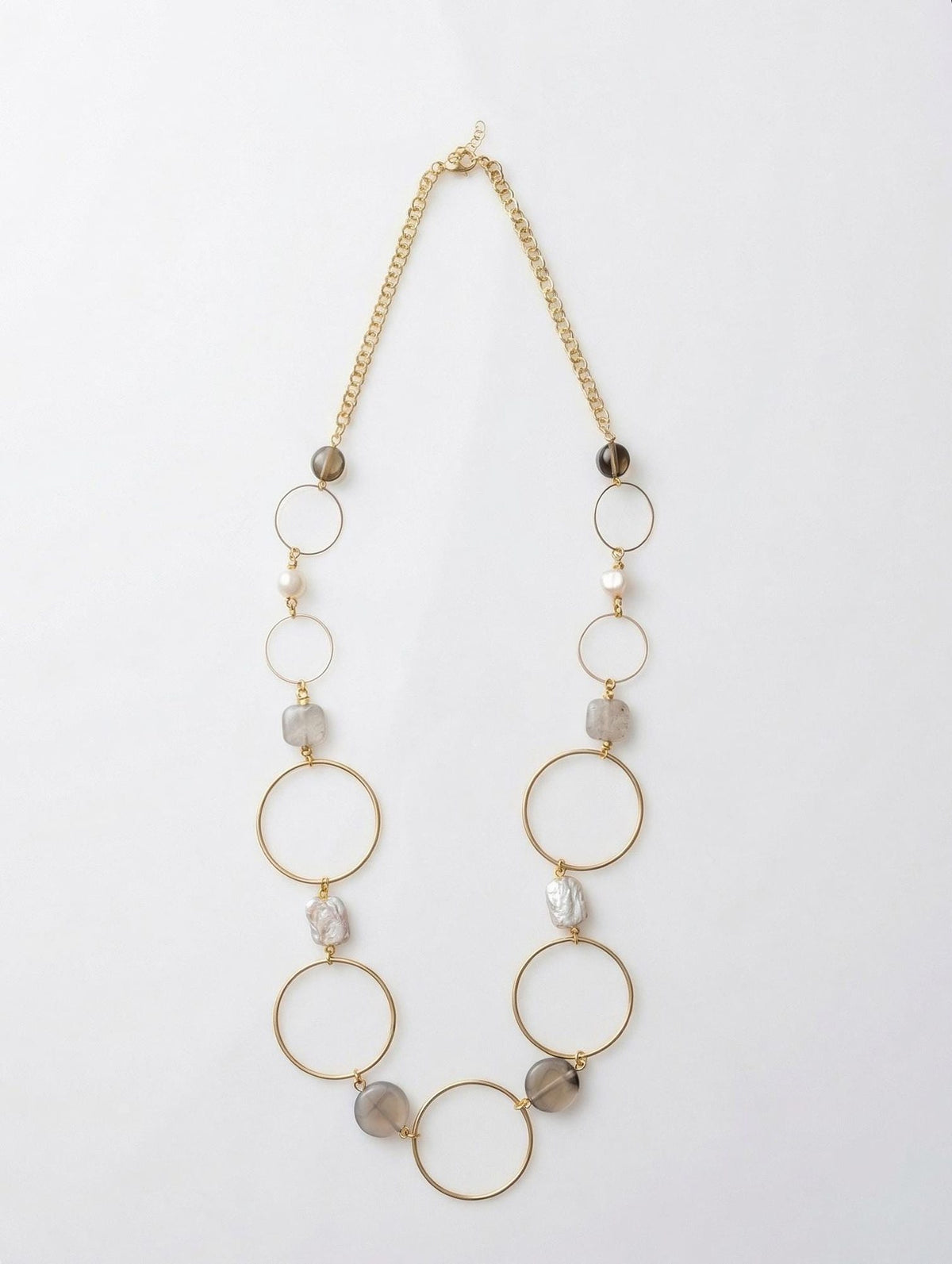 Geometric Pearl Statement Necklace