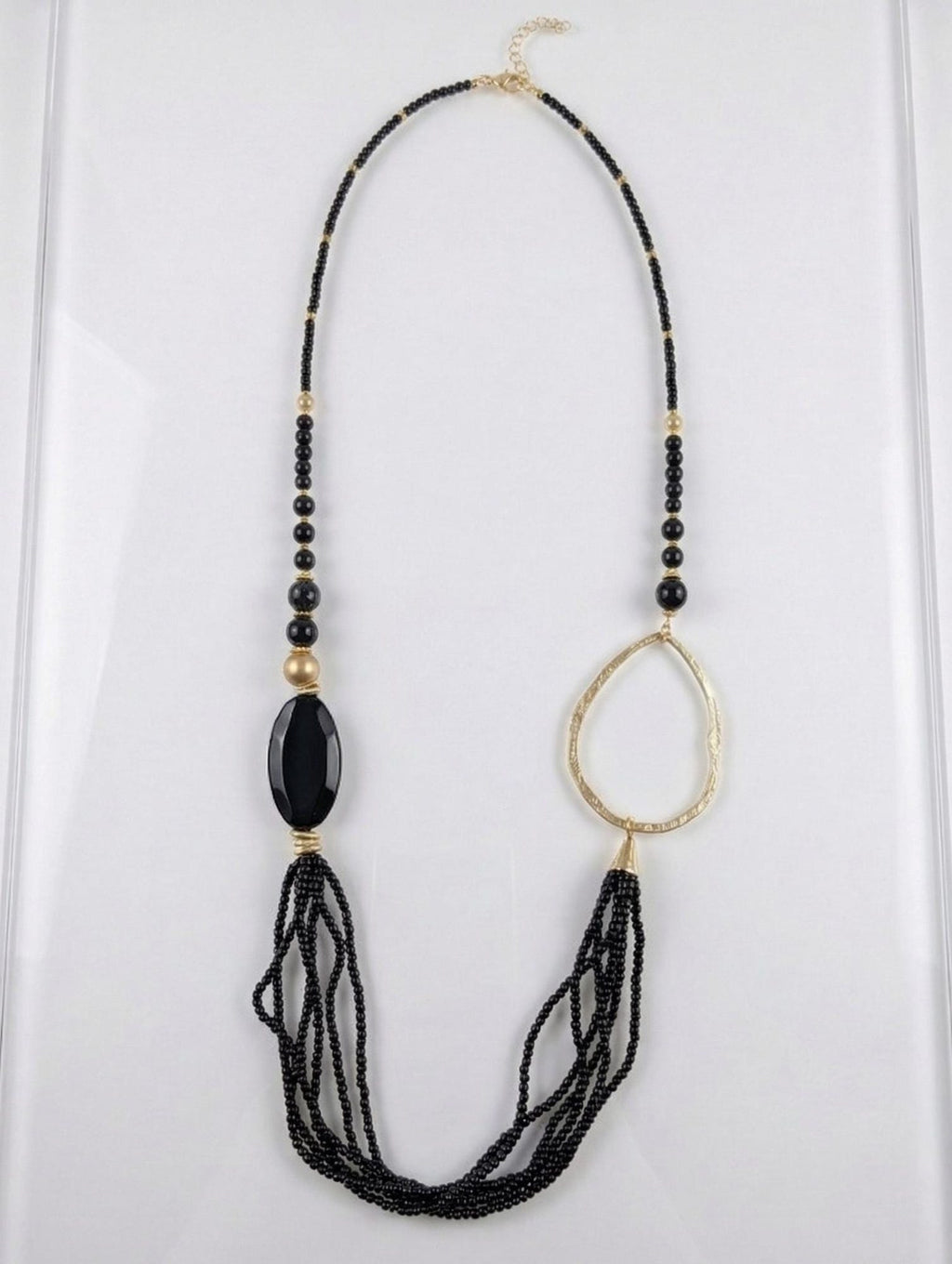 Long Multi-Strand Stone Necklace