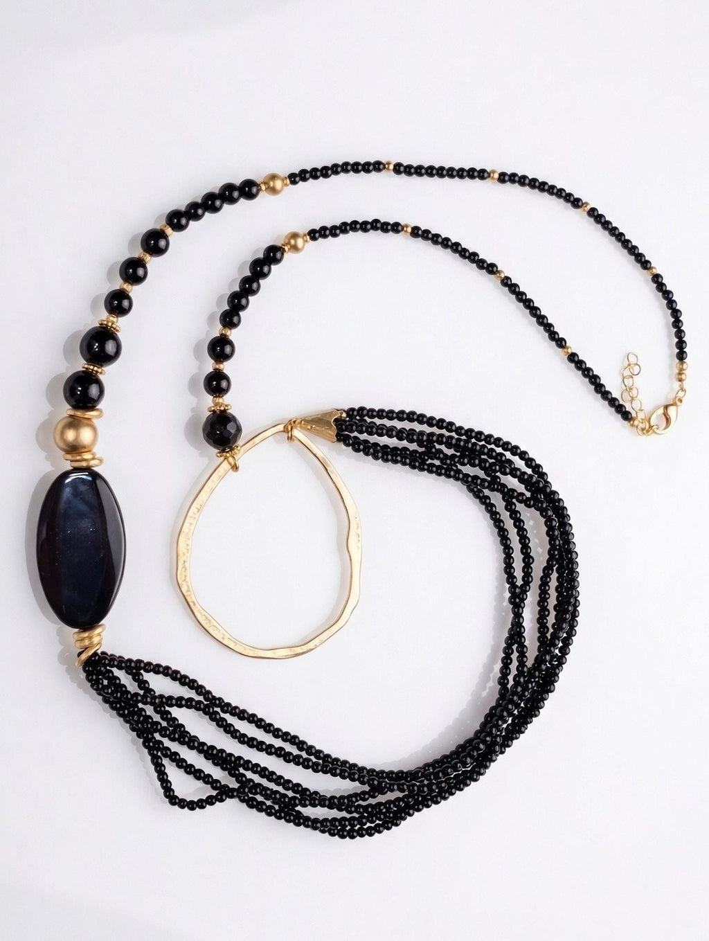 Long Multi-Strand Stone Necklace
