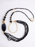 Long Multi-Strand Stone Necklace