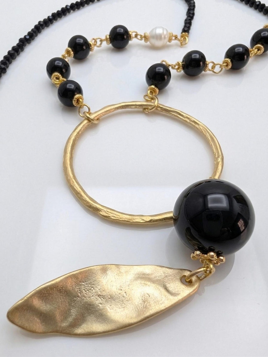 Boho Gold Ring Necklace