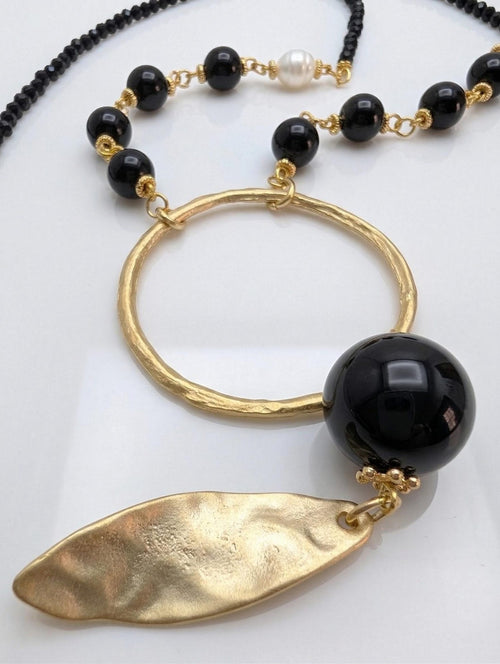 Boho Gold Ring Necklace