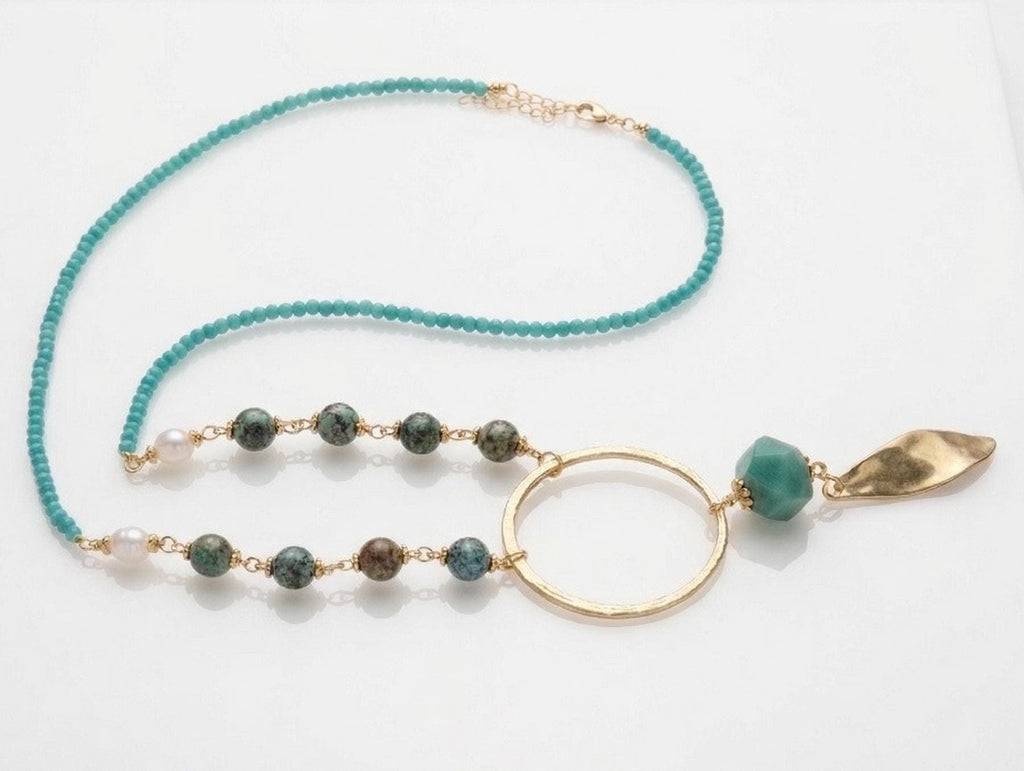 Boho Gold Ring Necklace
