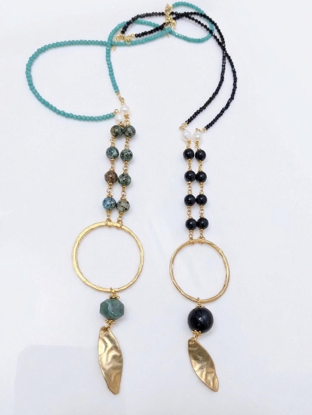 Boho Gold Ring Necklace
