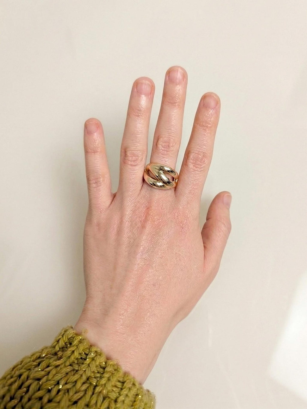 High-Polish Multi-Row Statement Ring