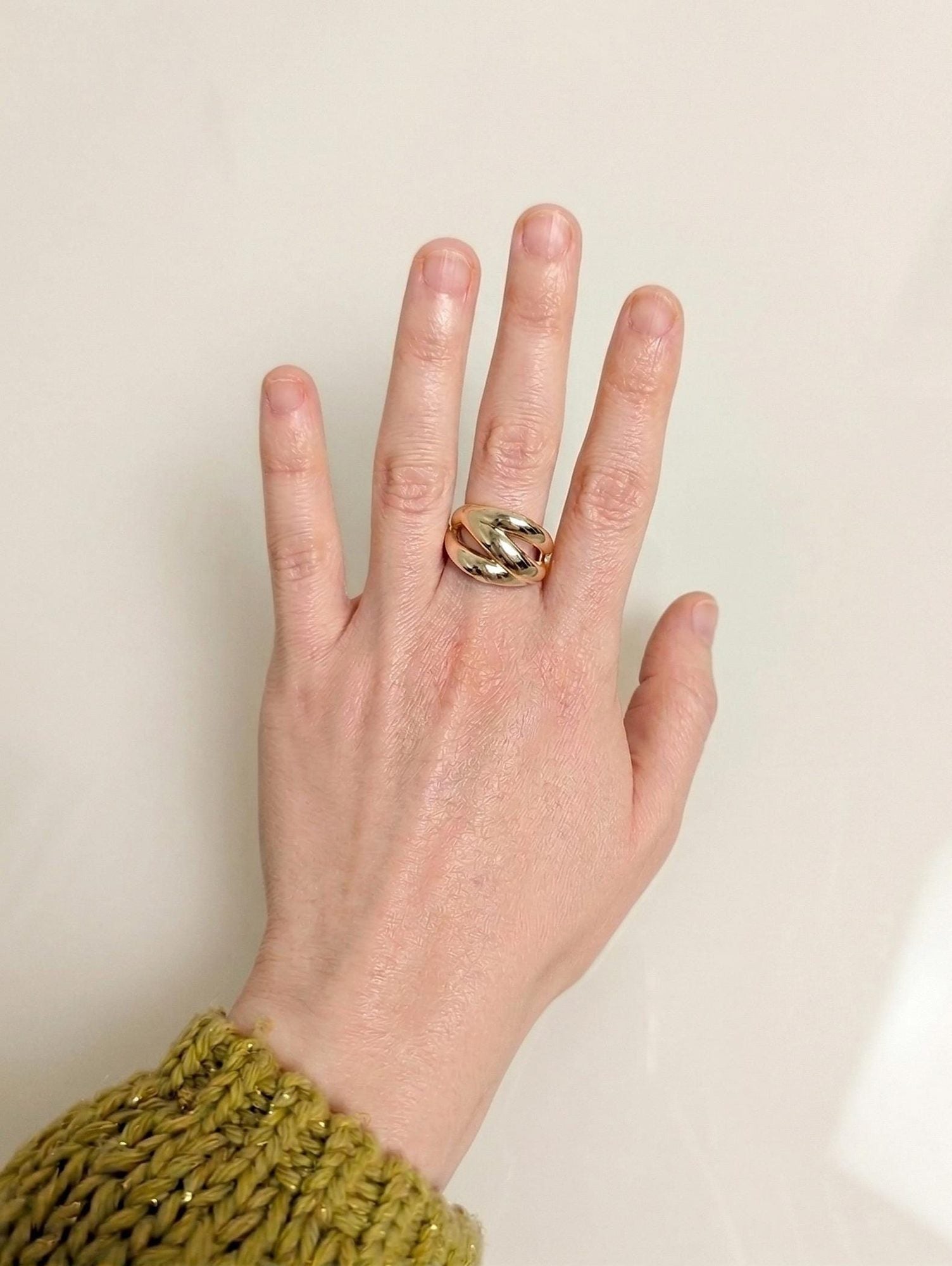 High-Polish Multi-Row Statement Ring