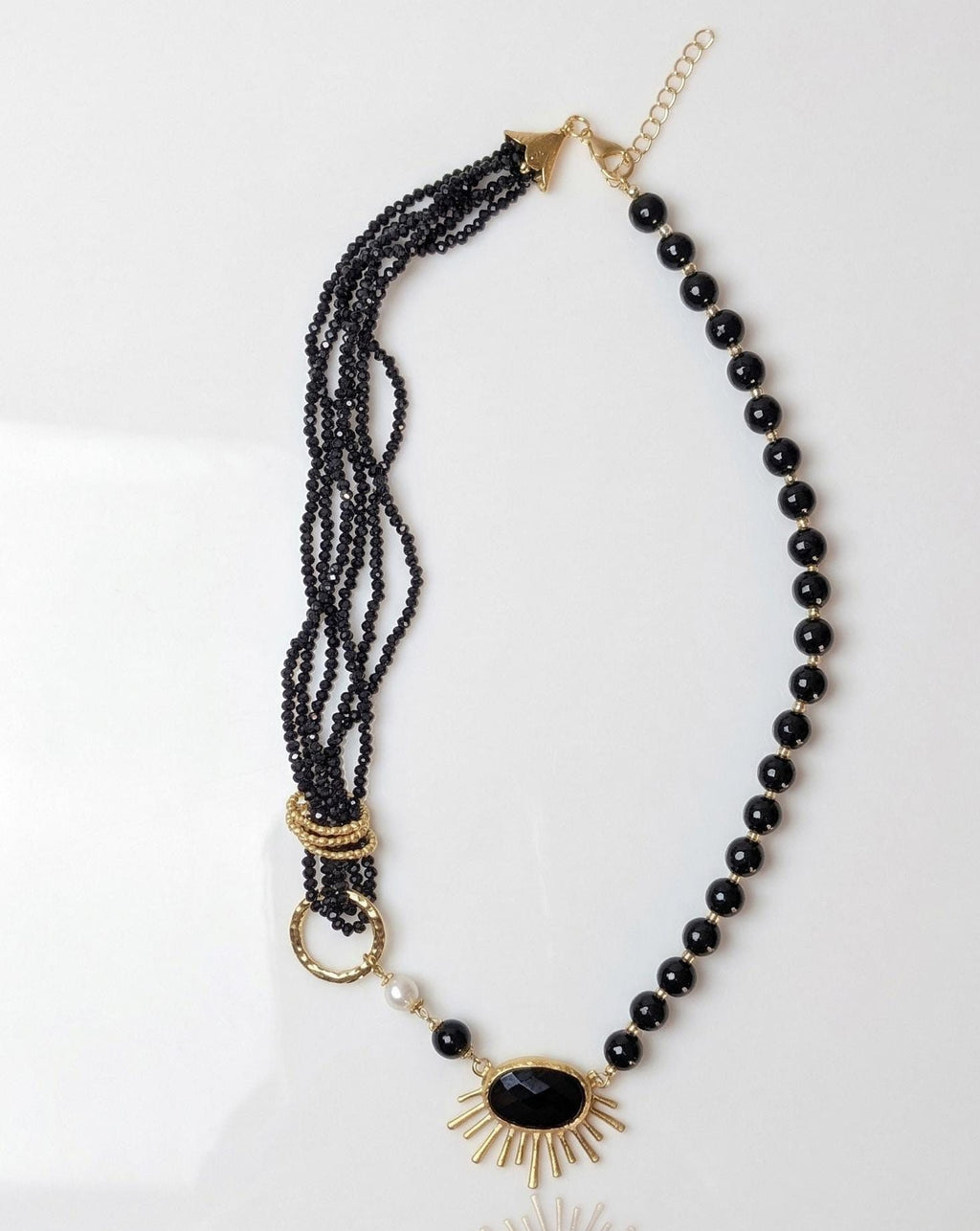 Asymmetric Sunburst Pearl Necklace