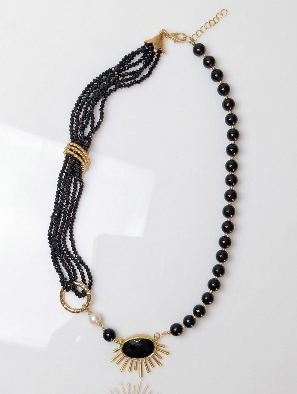 Asymmetric Sunburst Pearl Necklace