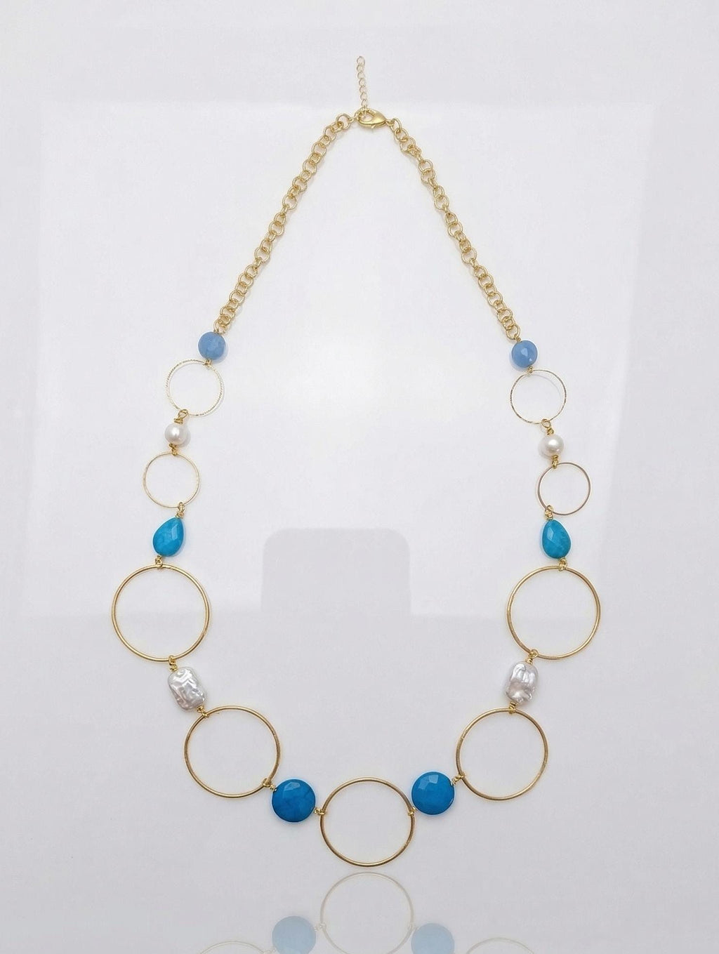 Geometric Pearl Statement Necklace