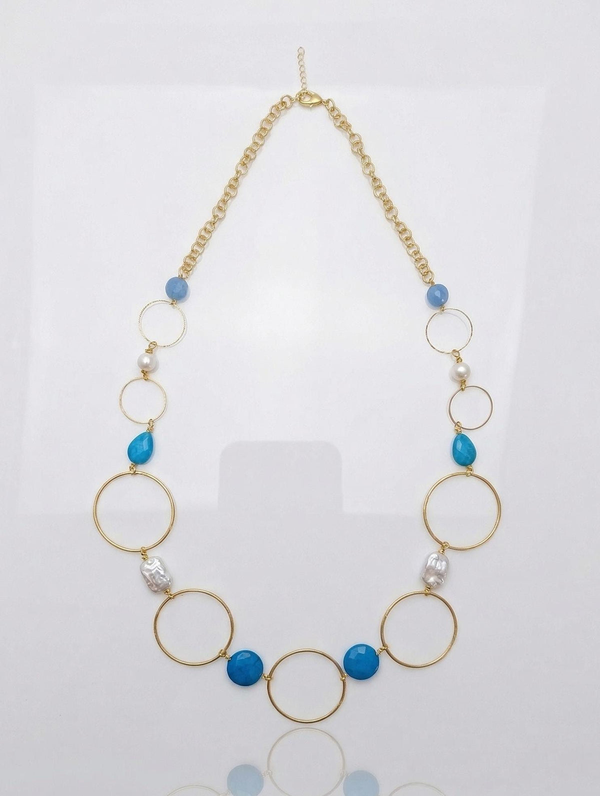 Geometric Pearl Statement Necklace