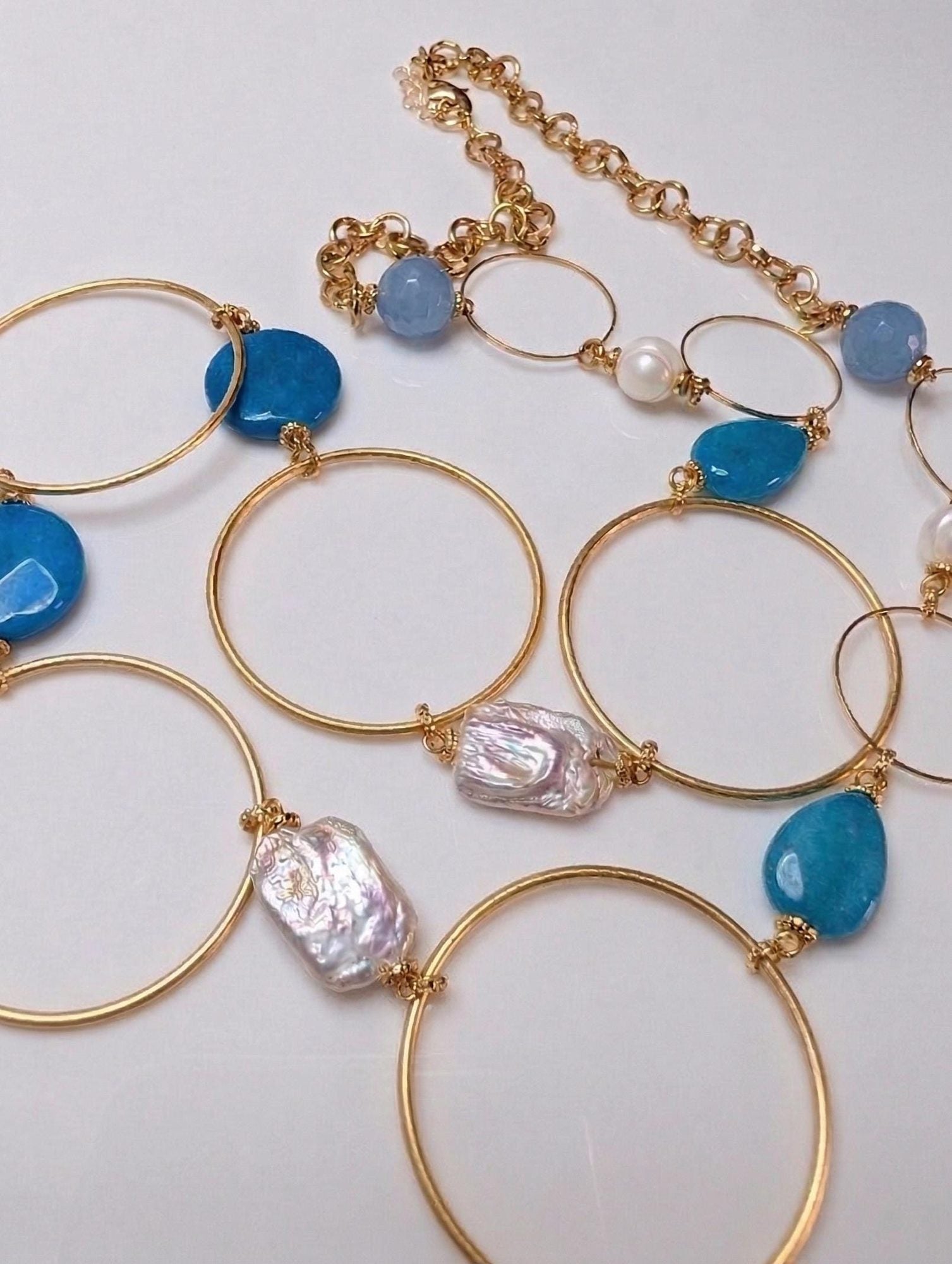Geometric Pearl Statement Necklace