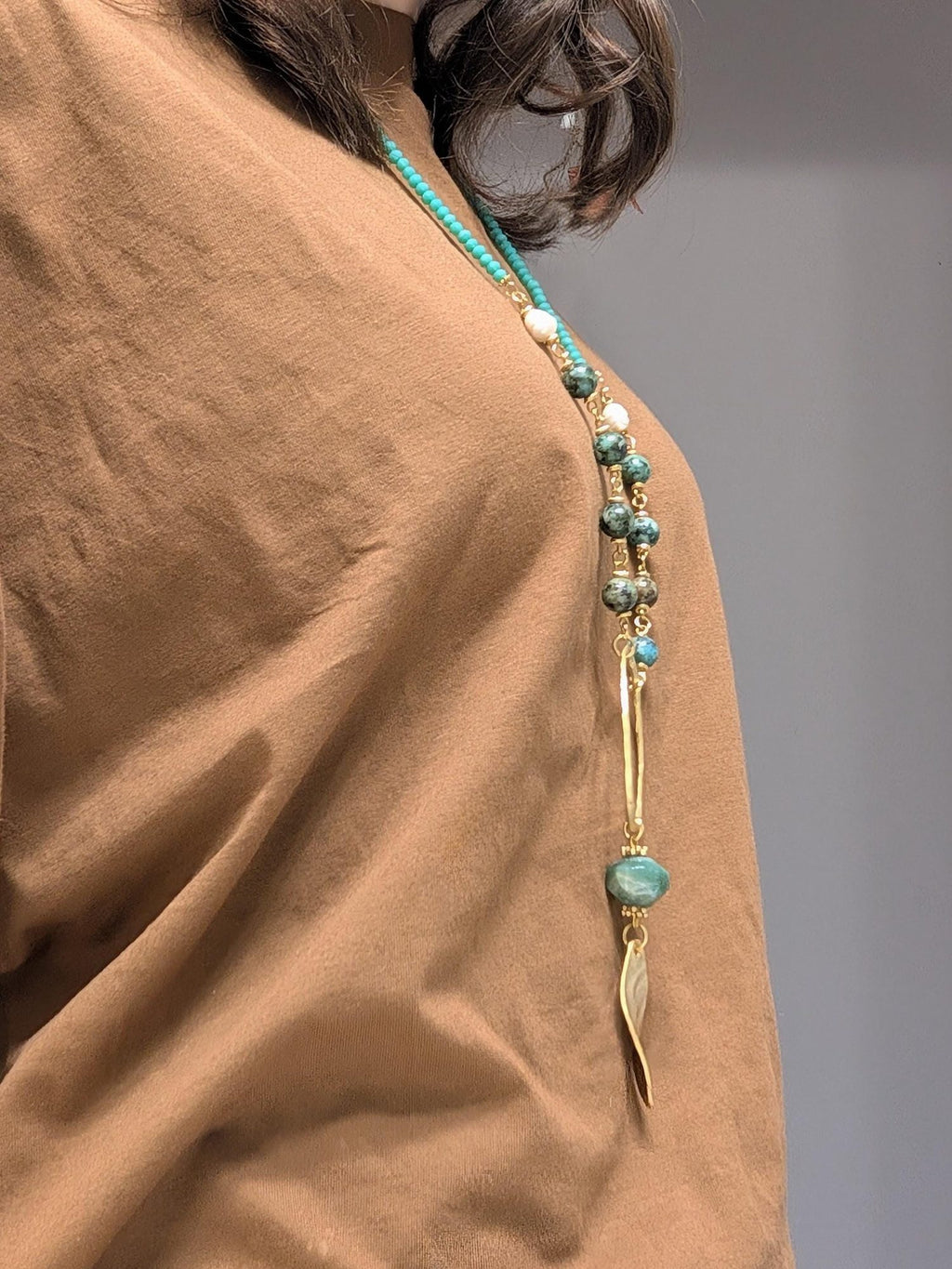 Boho Gold Ring Necklace
