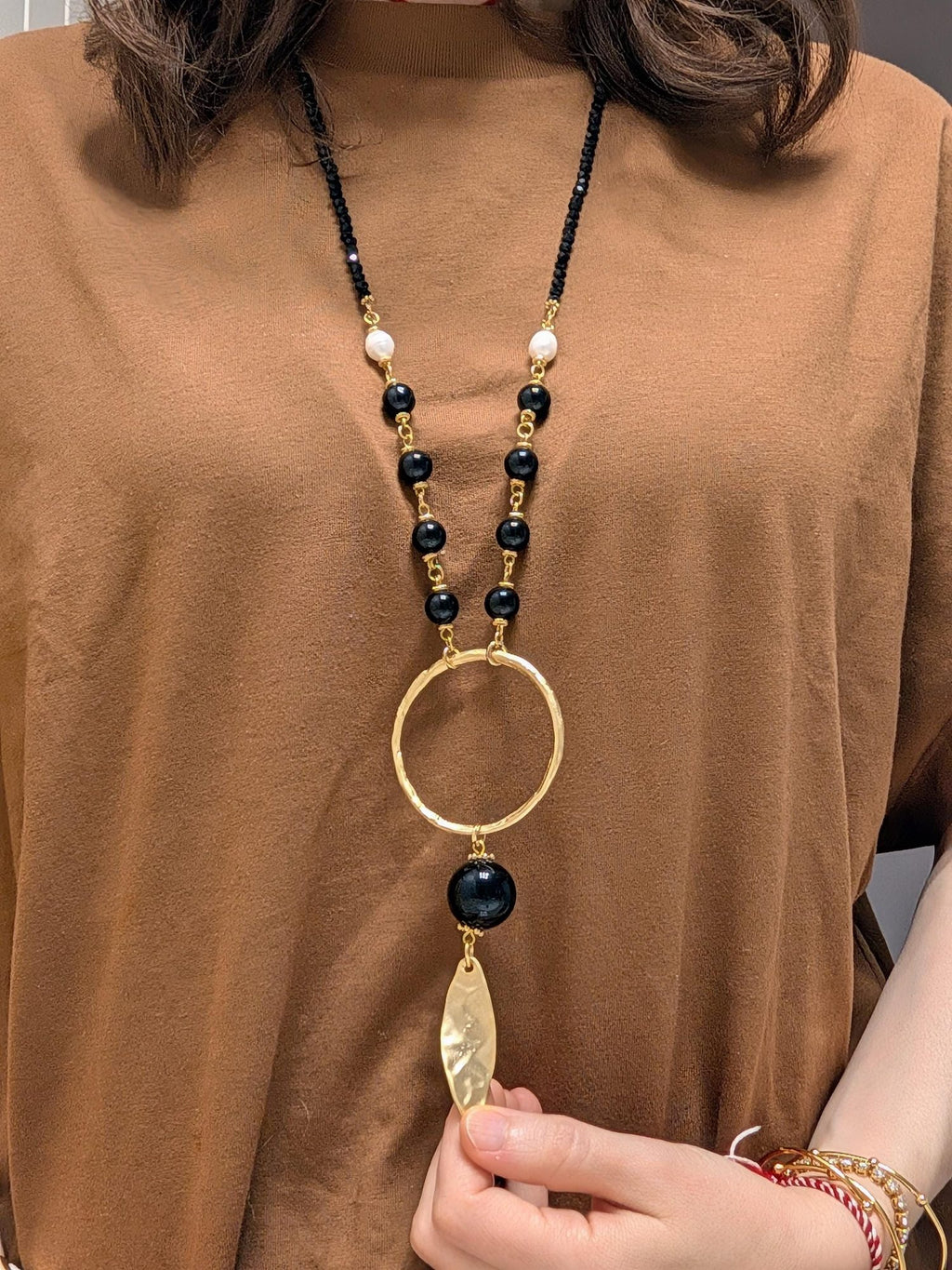 Boho Gold Ring Necklace