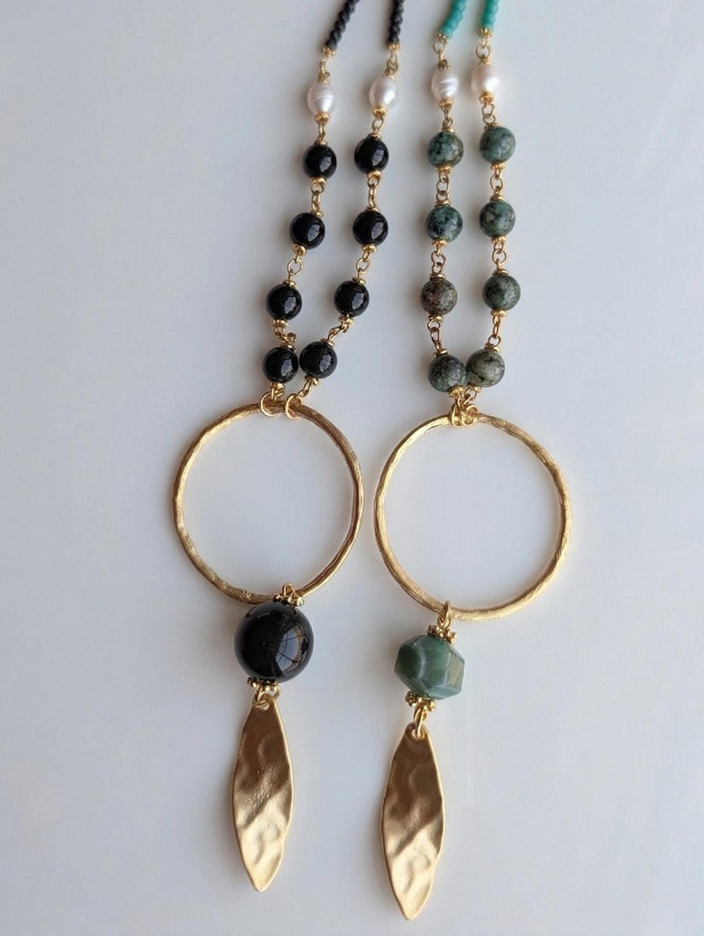 Boho Gold Ring Necklace