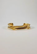 Wavy Textured Gold Cuff Bracelet