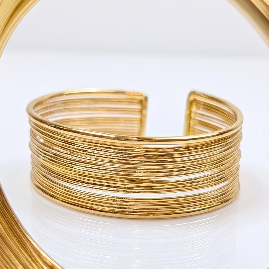 Gold Plated Wire Cuff Bracelet