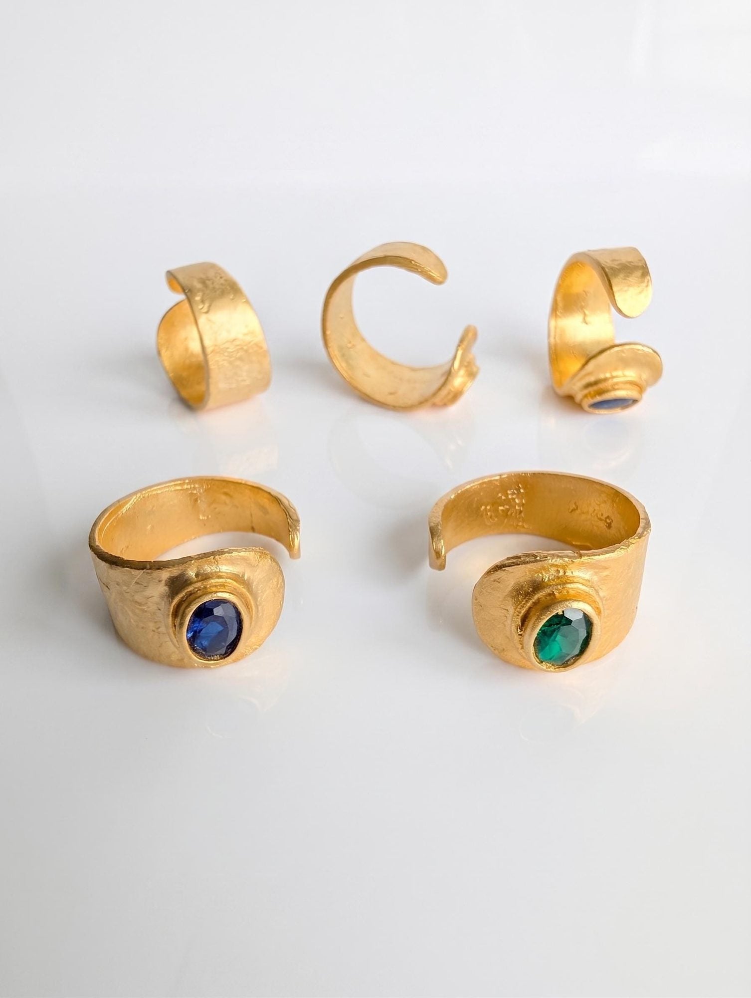 Hammered Gold Stacking Rings