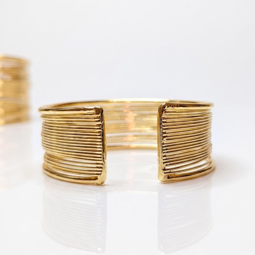 Gold Plated Wire Cuff Bracelet