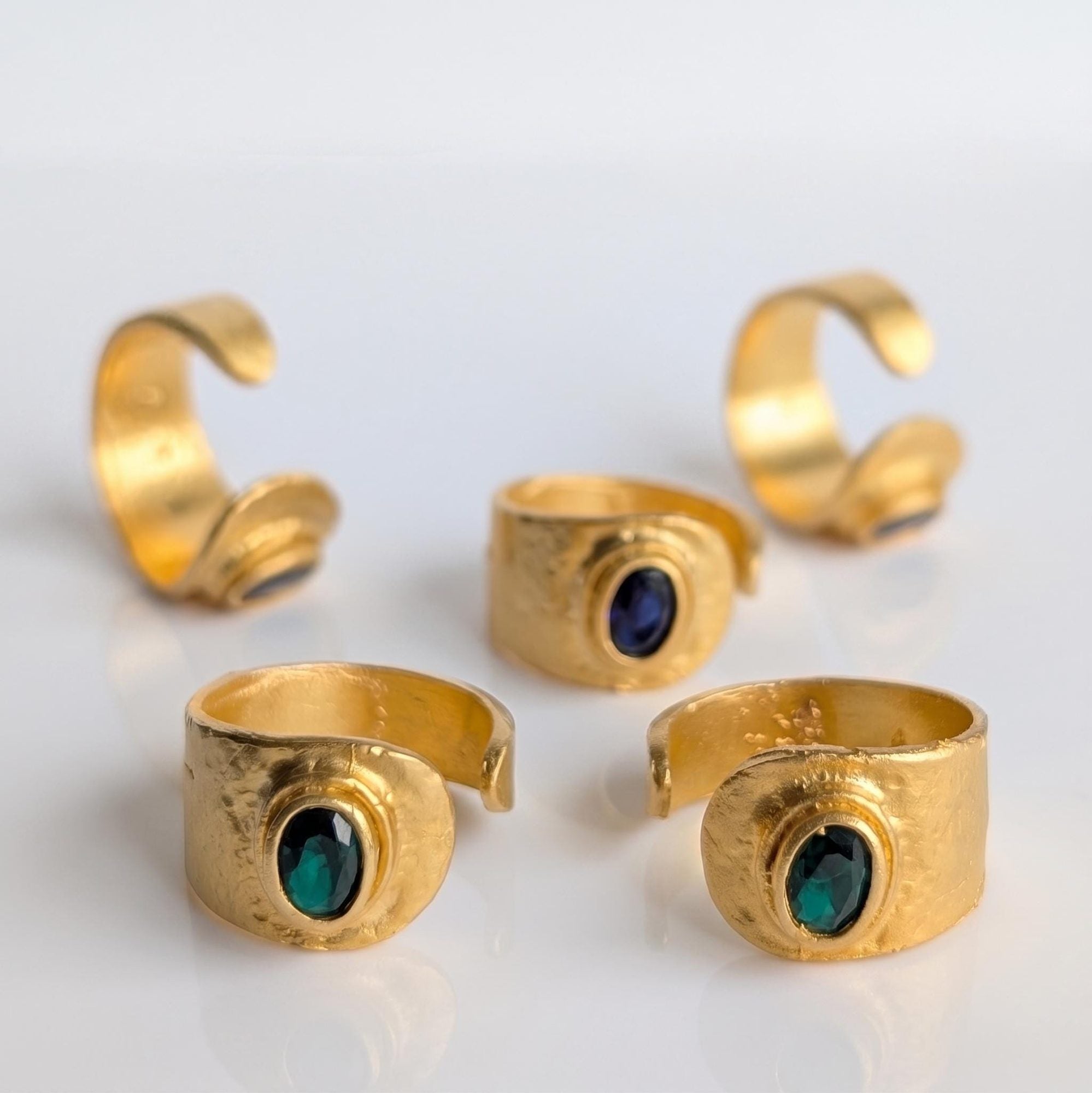 Hammered Gold Stacking Rings