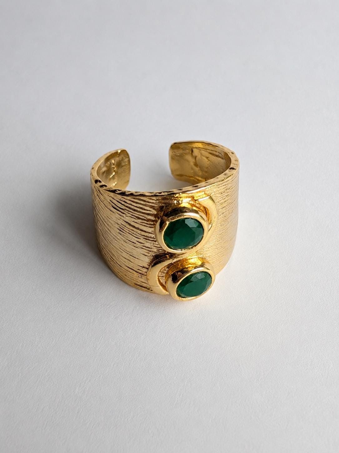 Green Zircon Statement Ring