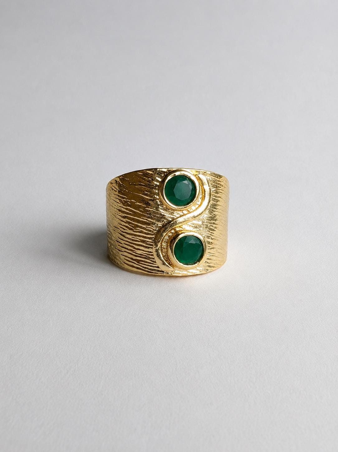 Green Zircon Statement Ring