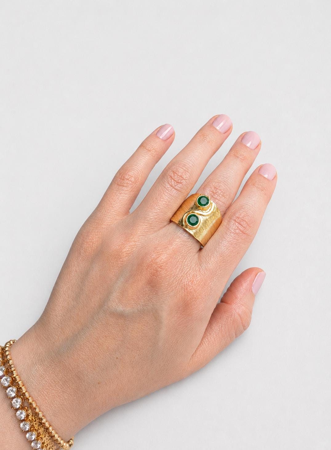 Green Zircon Statement Ring