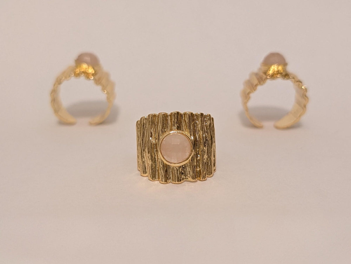 Rose Quartz Statement Ring