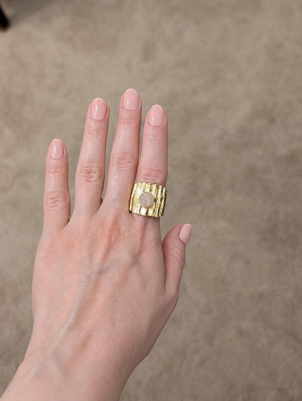 Rose Quartz Statement Ring