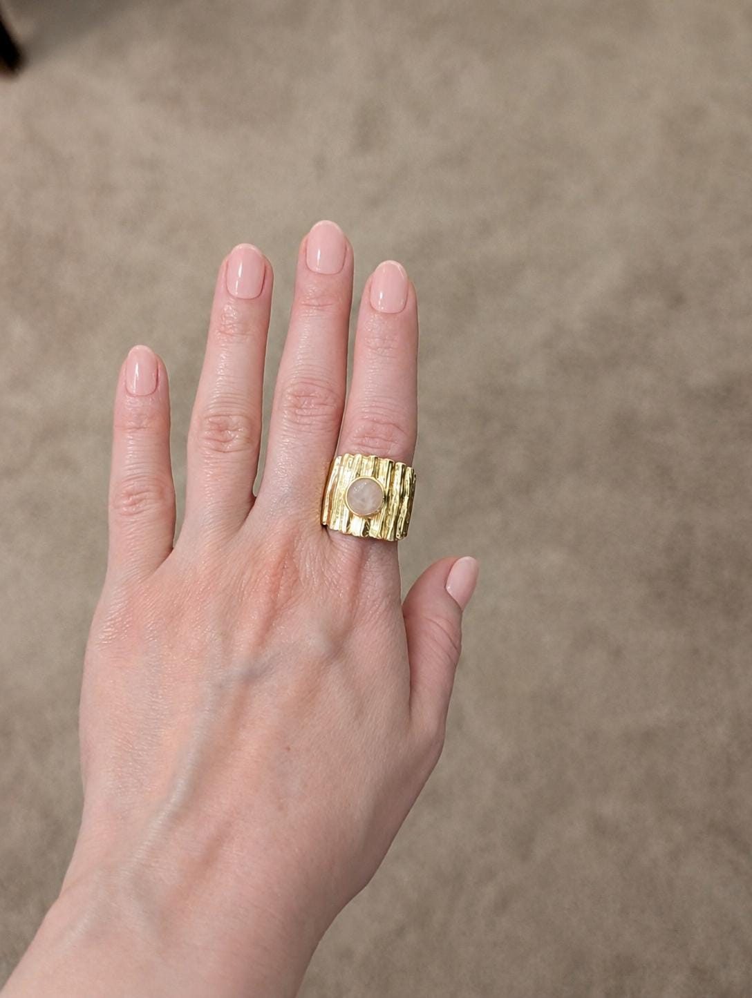 Rose Quartz Statement Ring