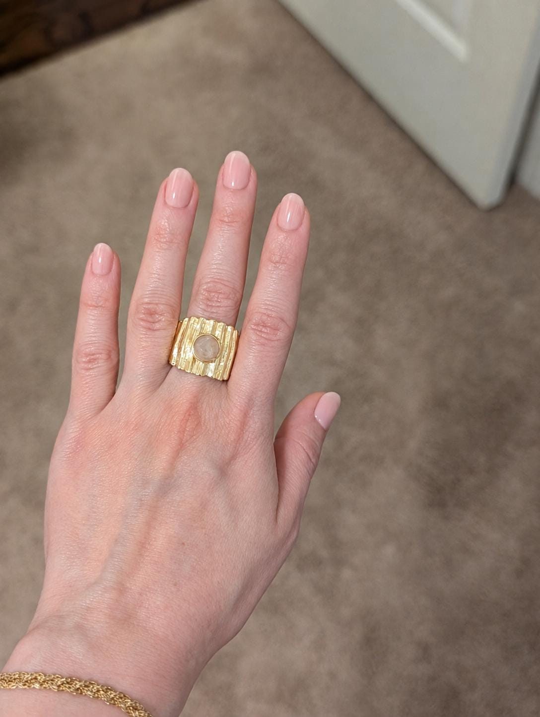 Rose Quartz Statement Ring