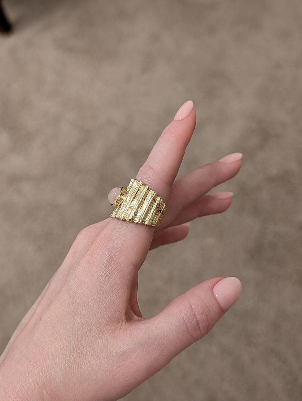 Rose Quartz Statement Ring