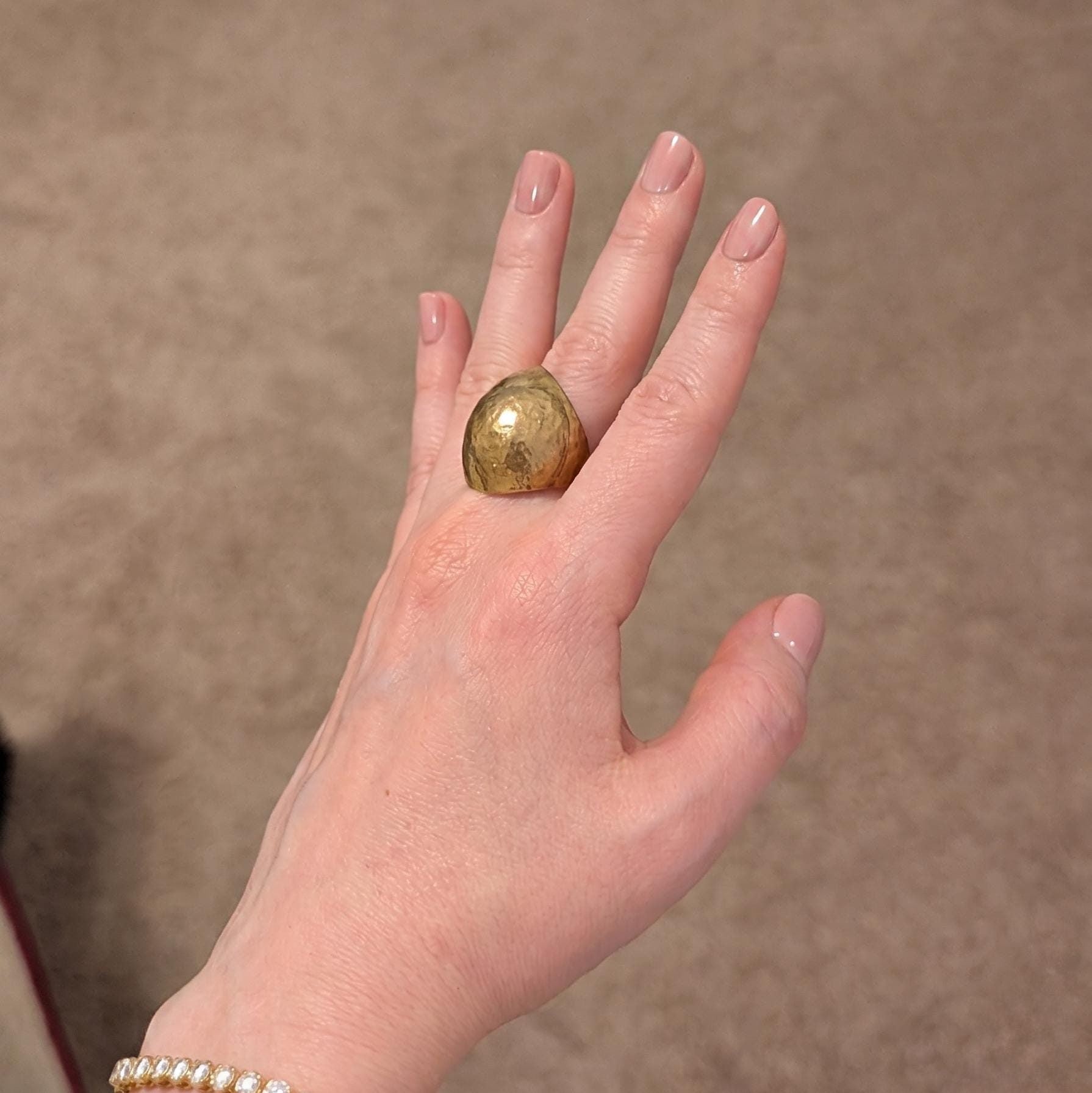 Chunky Hammered Dome Ring