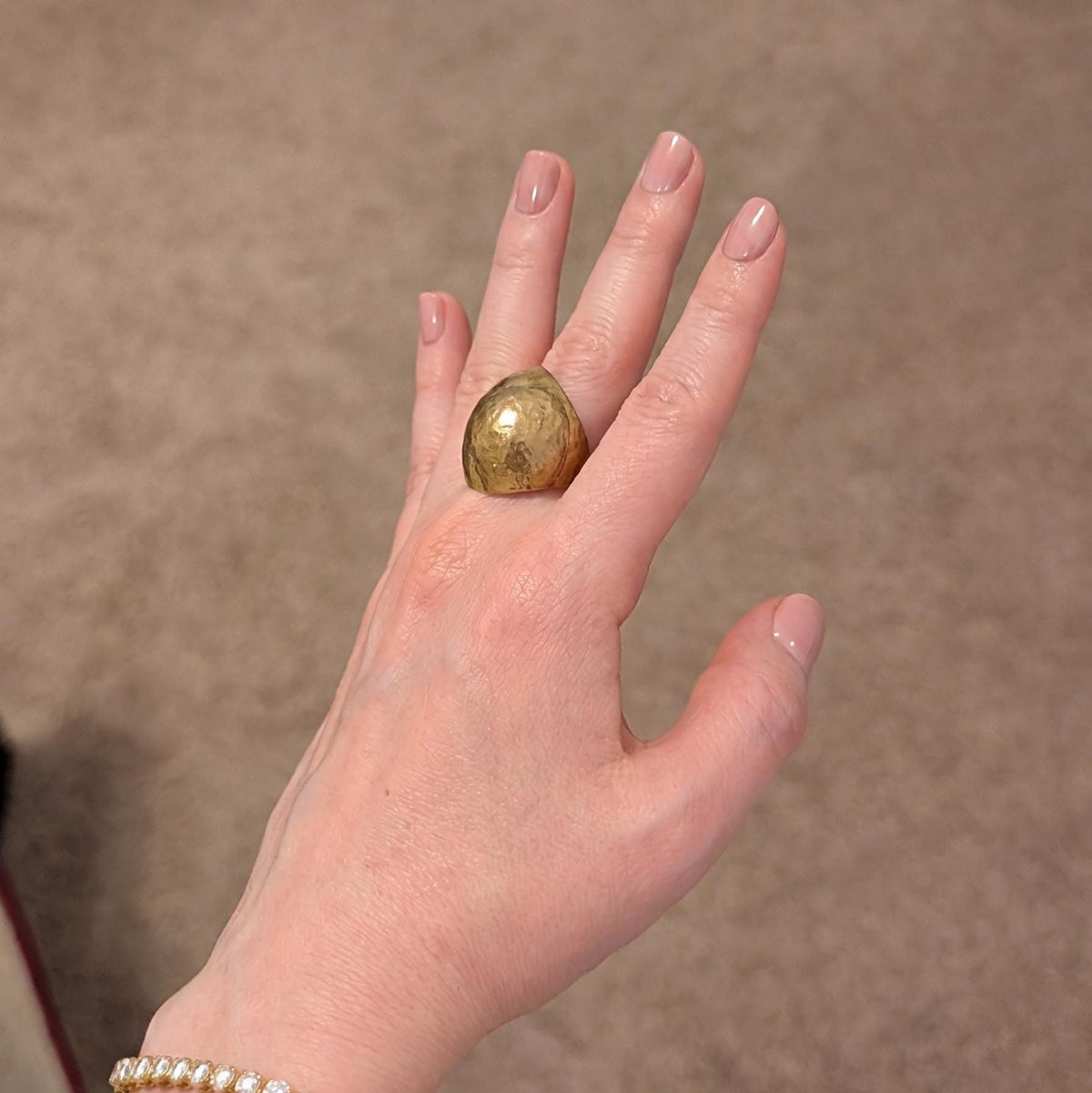 Chunky Hammered Dome Ring