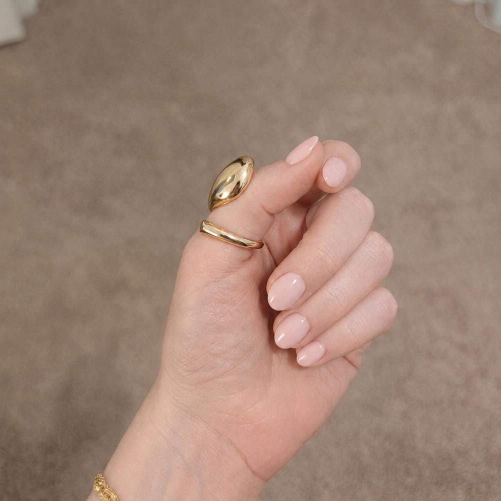 Adjustable Gold Statement Ring