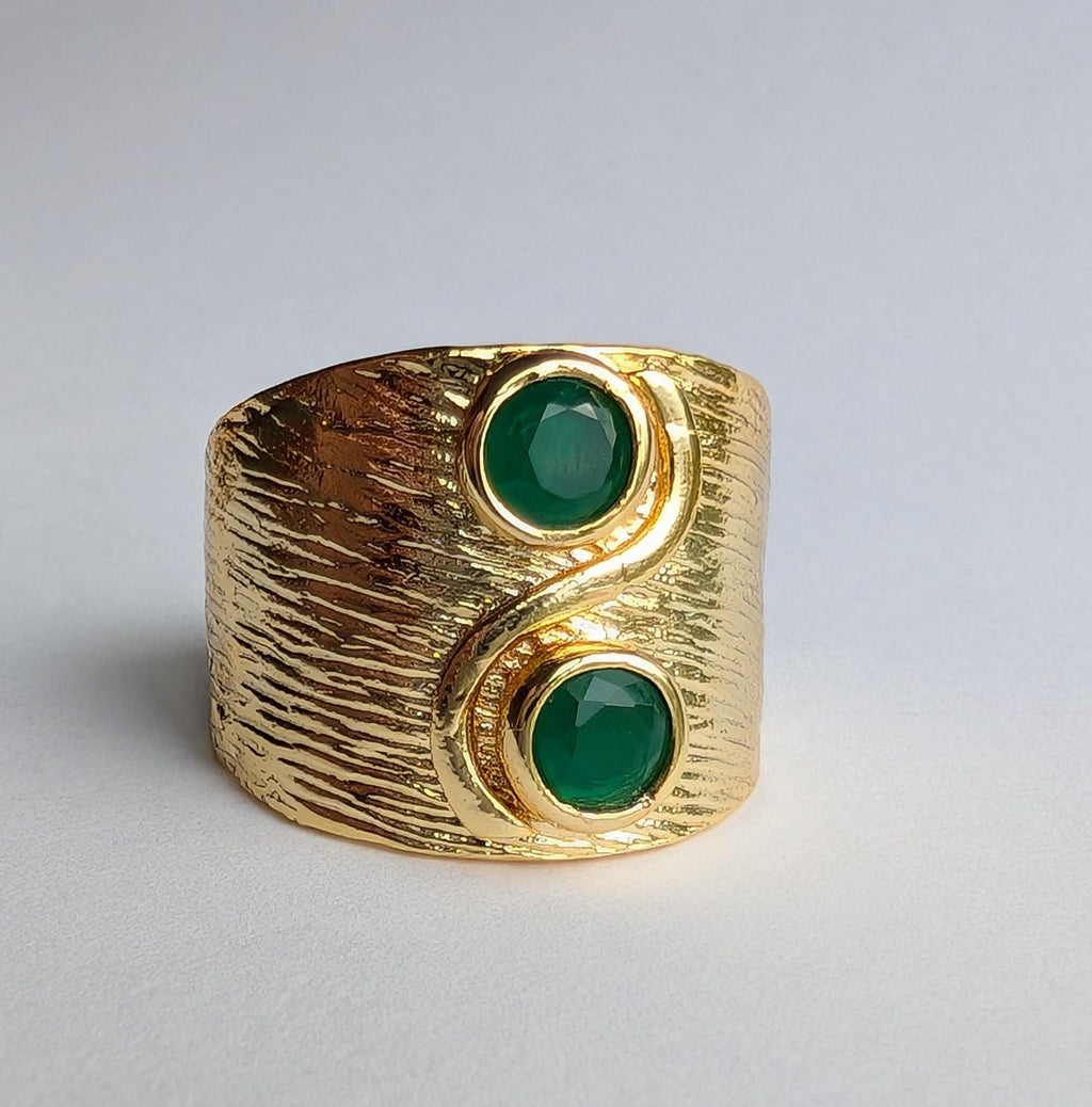 Green Zircon Statement Ring