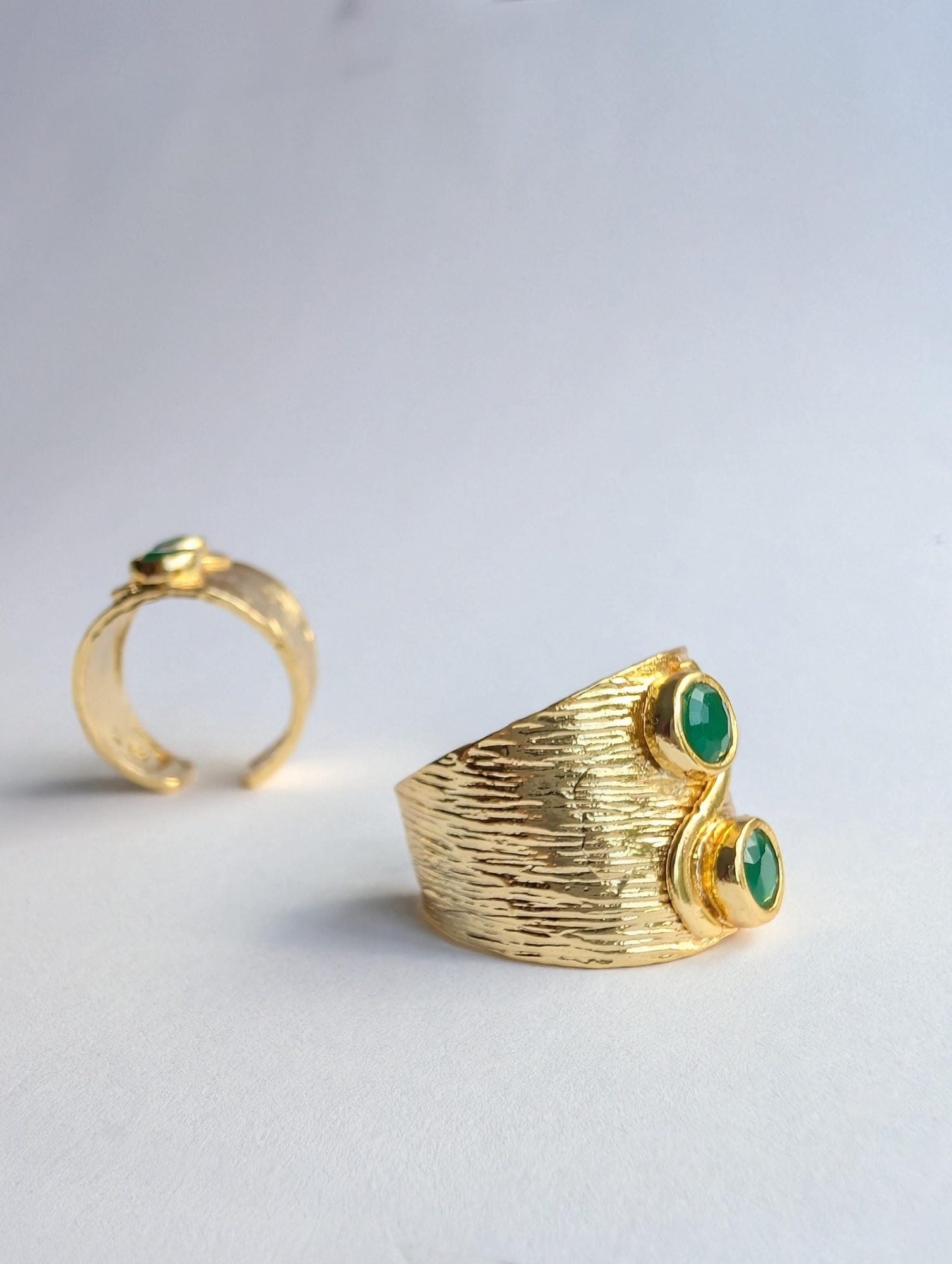 Green Zircon Statement Ring