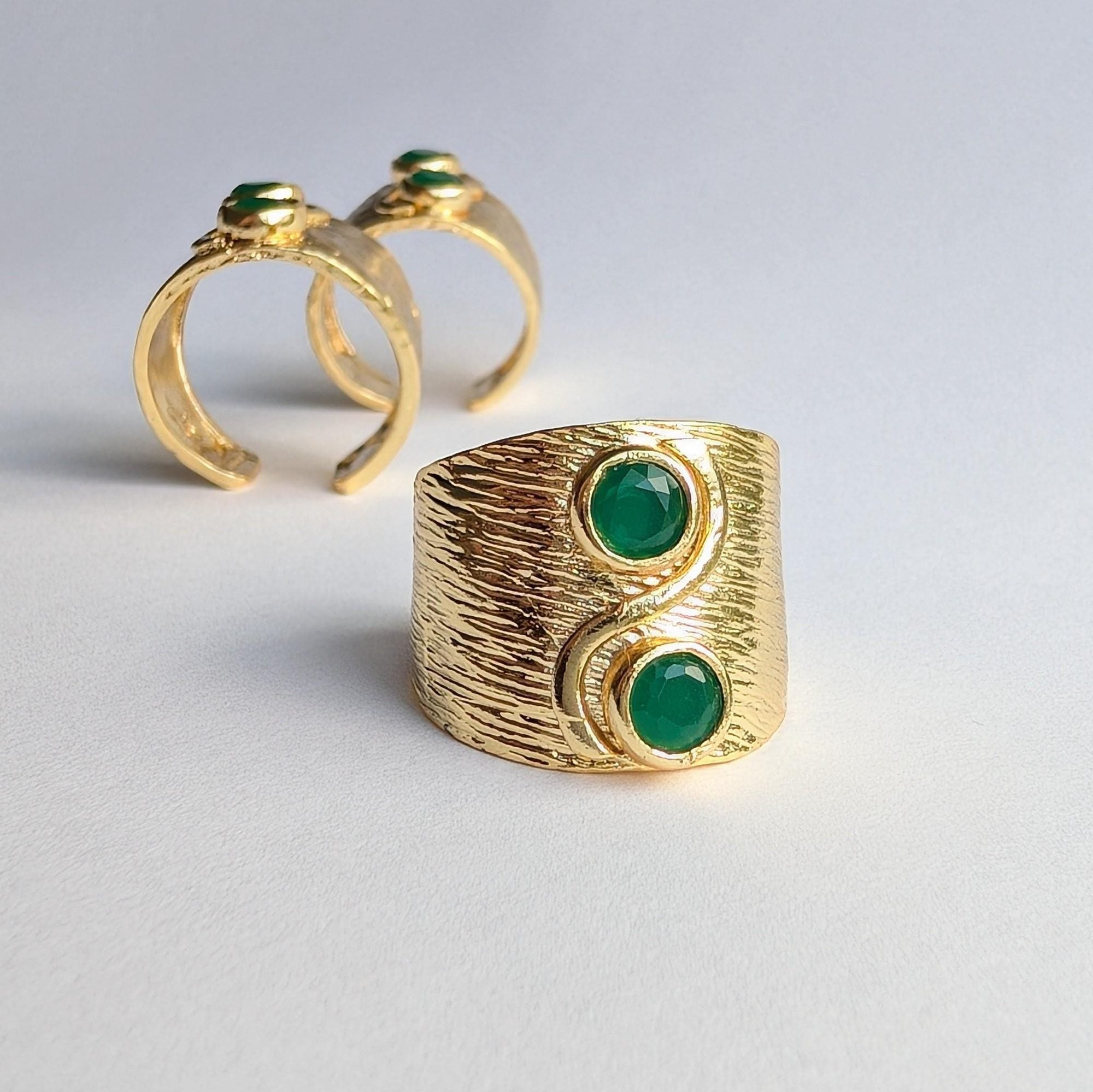 Green Zircon Statement Ring