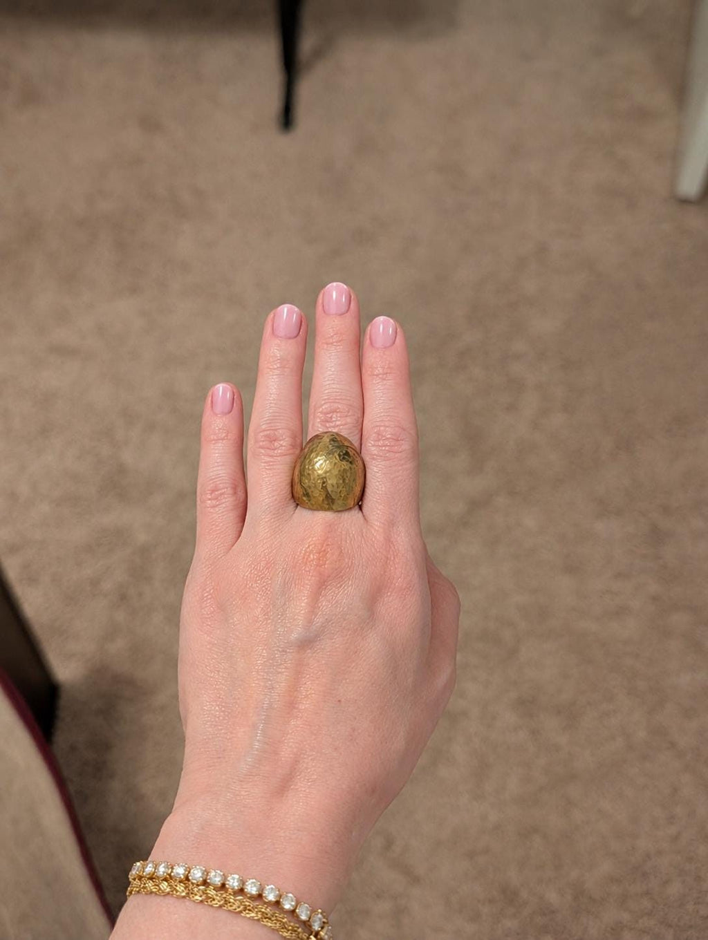 Chunky Hammered Dome Ring