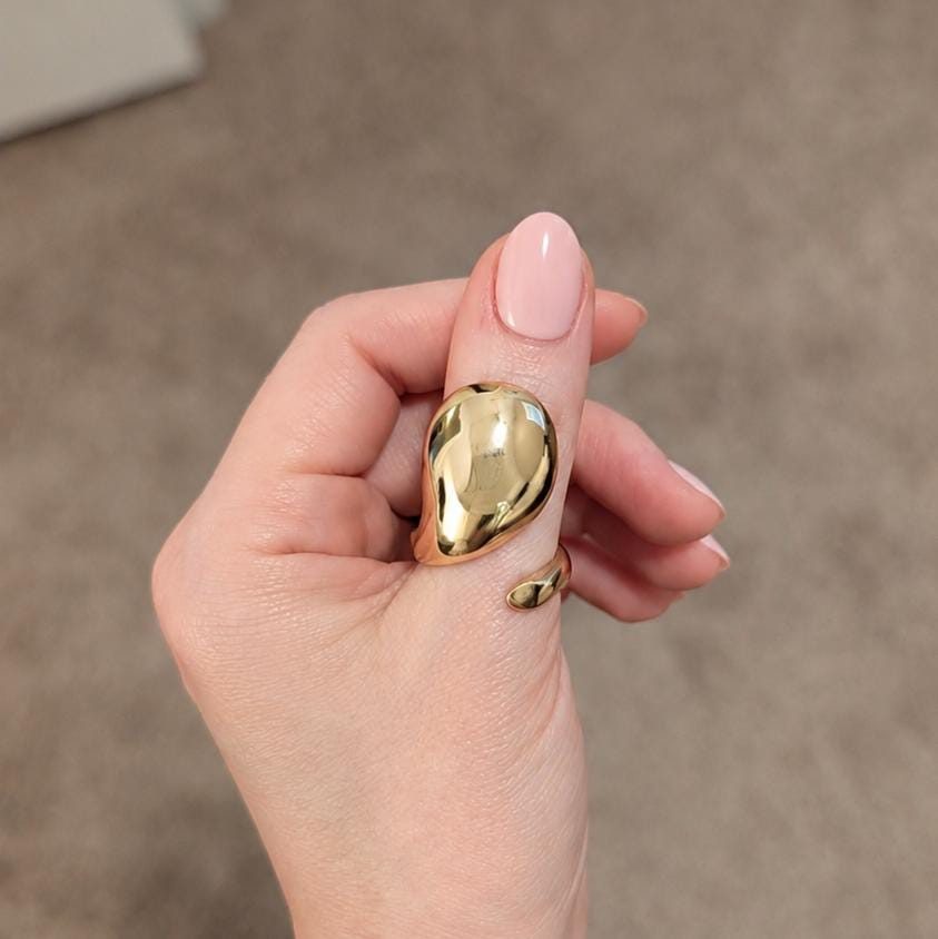 Adjustable Gold Statement Ring